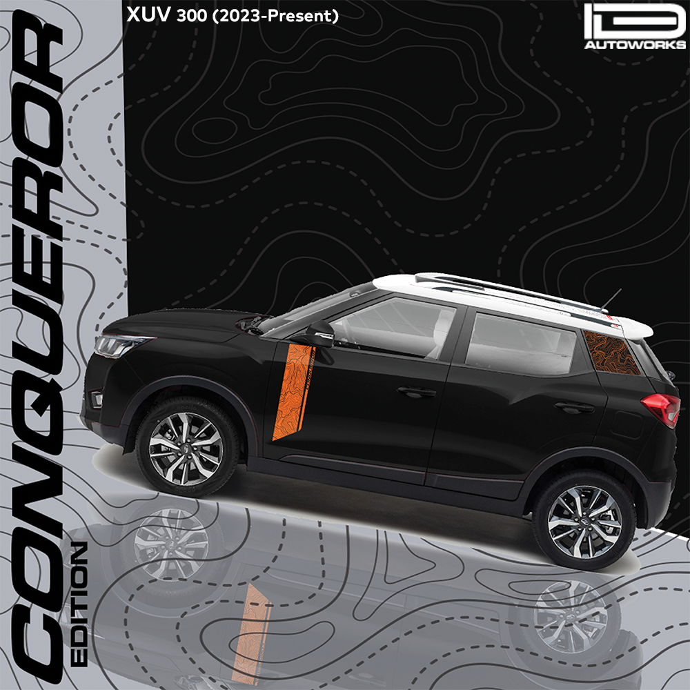 IDE GRAPHICS SERIES - Conqueror Edition for Mahindra  XUV 300 /2023-Present (Napoli Black)