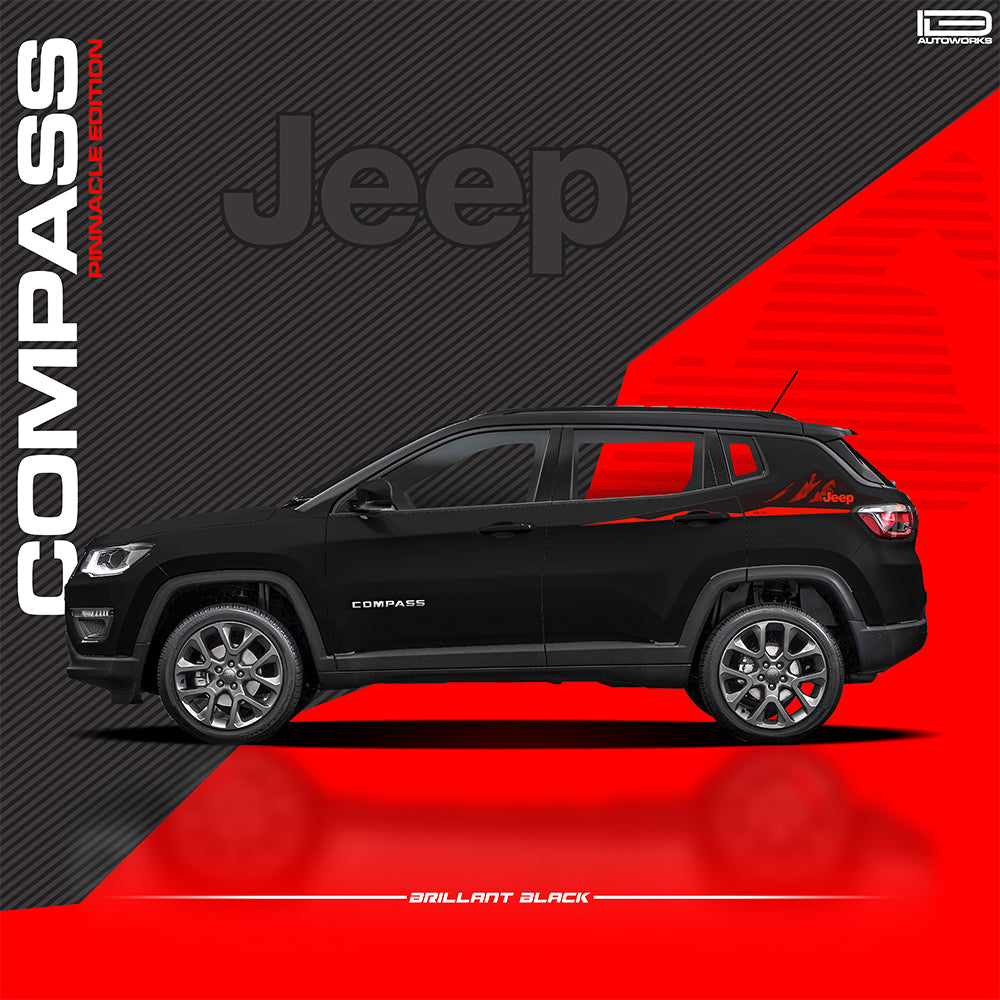 IDE GRAPHICS SERIES - Pinnacle Edition (Only Side Decals)  for JEEP Compass / 2017-Present (Brilliant Black)