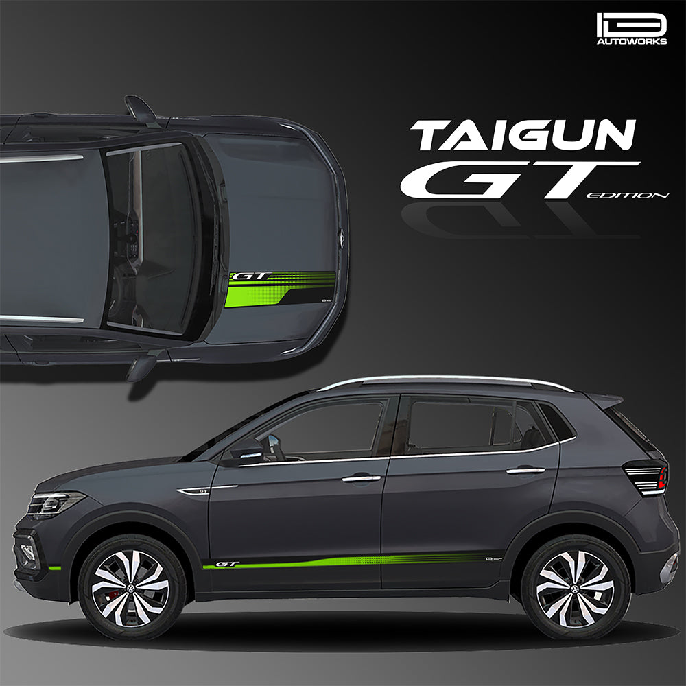 IDE GRAPHICS SERIES - GT Edition for Volkswagen Taigun (Carbon Steel Grey)