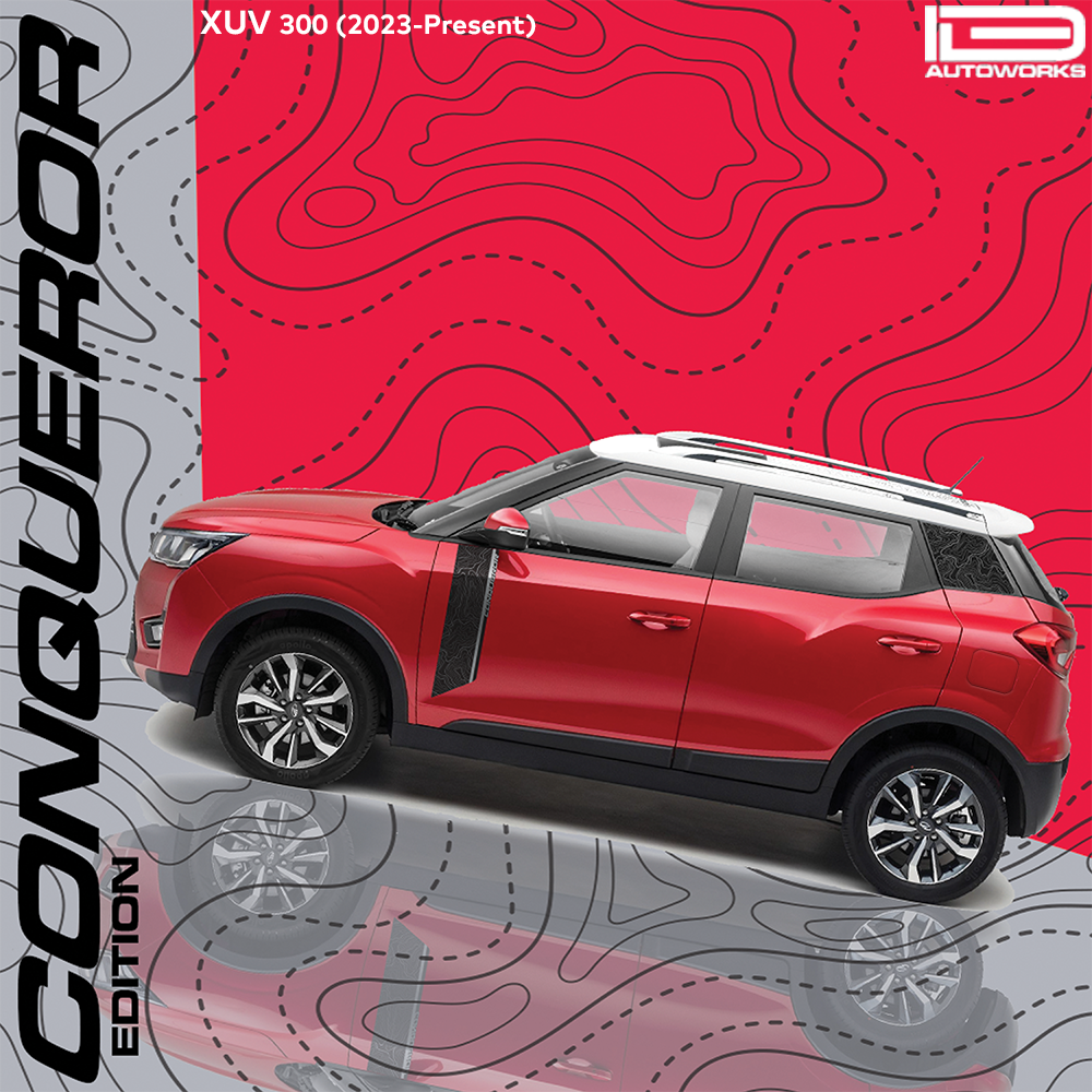 IDE GRAPHICS SERIES - Conqueror Edition for Mahindra  XUV 300 /2023-Present (Red Rage)