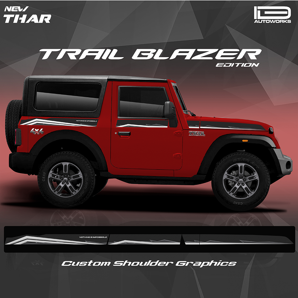 IDE GRAPHICS SERIES - Trailblazer Edition for Mahindra THAR /2020-Present (Rage Red)