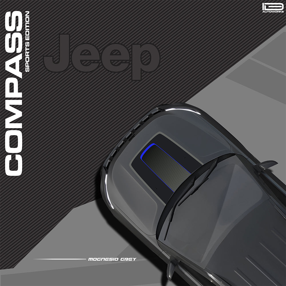 IDE GRAPHICS SERIES - Sports Edition (Only Bonnet Decal)  for JEEP Compass / 2017-Present (Magnesio Grey)