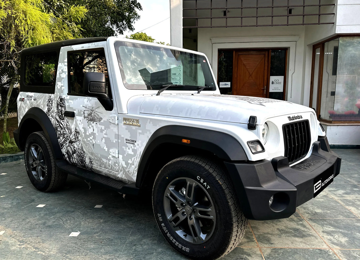 Warrior Edition Graphics for Mahindra Thar white