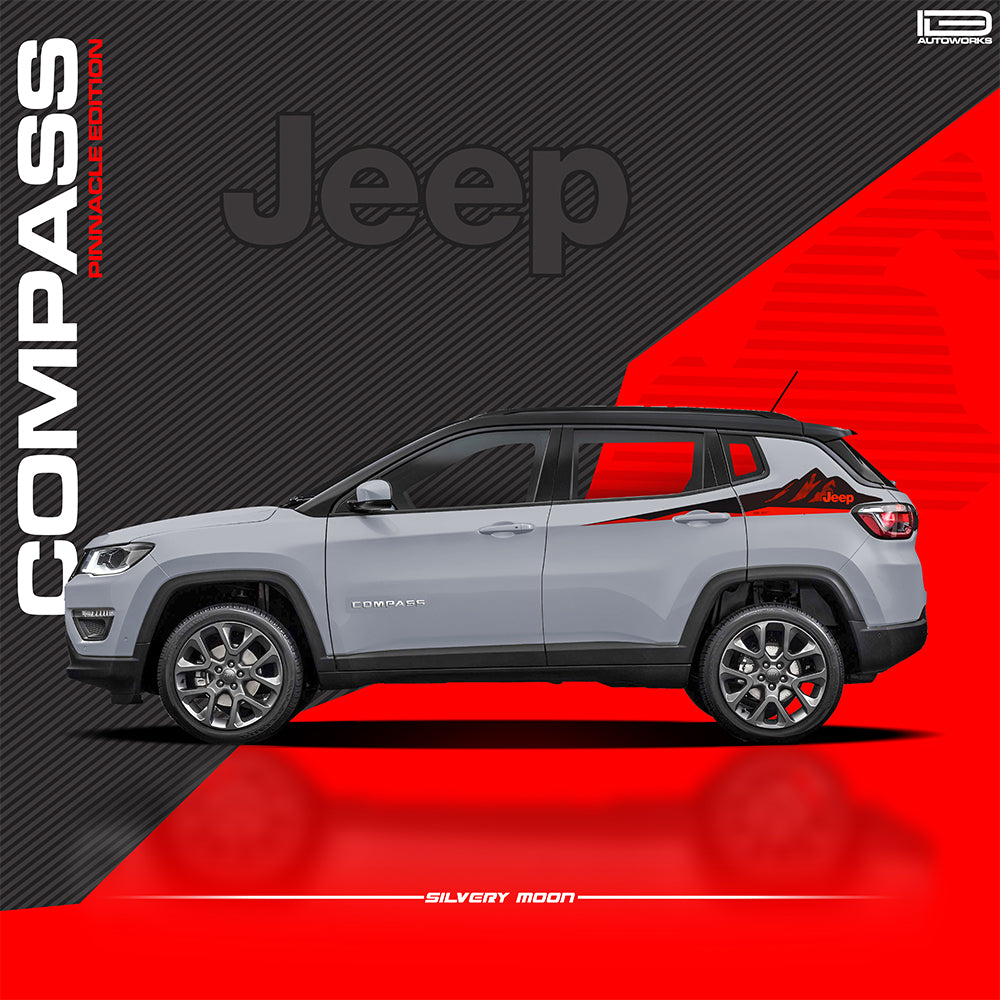 IDE GRAPHICS SERIES - Pinnacle Edition (Only Side Decals)  for JEEP Compass / 2017-Present (Silvery Moon)