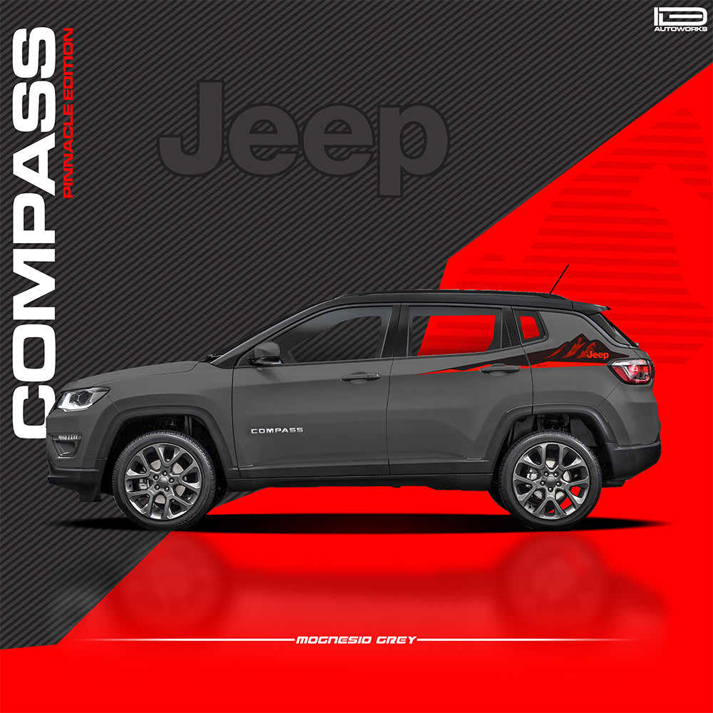 IDE GRAPHICS SERIES - Pinnacle Edition (Only Side Decals)  for JEEP Compass / 2017-Present (Magnesio Grey)