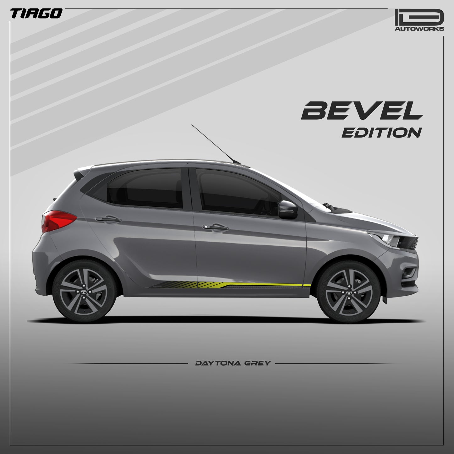 IDE GRAPHICS SERIES - Bevel Edition for Tata Tiago (Daytona Grey)