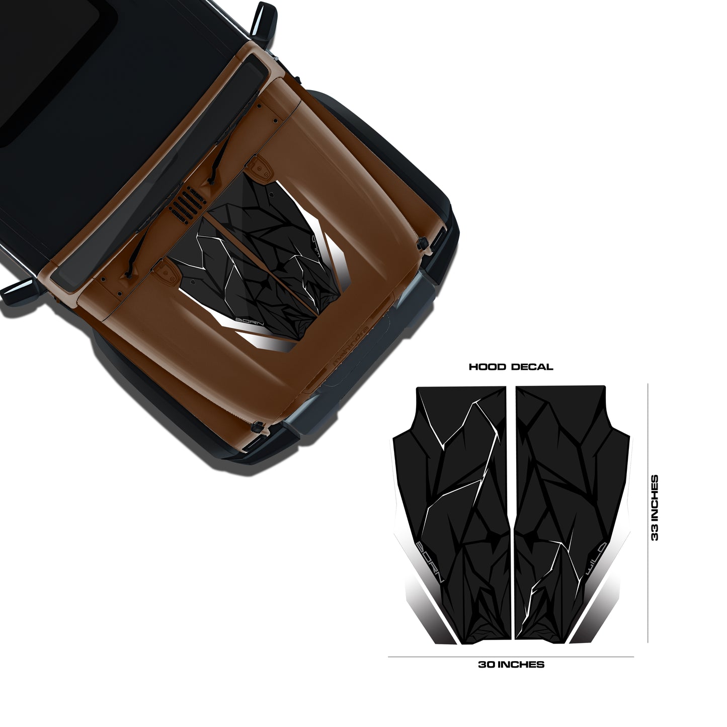 IDE Graphics Series - Wild X Edition for Mahindra  Thar Roxx / Bonnet (Burnt Sienna)