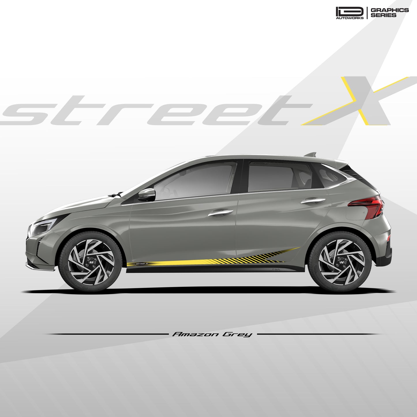 IDE GRAPHICS SERIES - Street X Series for Hyundai i20 (Amazon Grey)