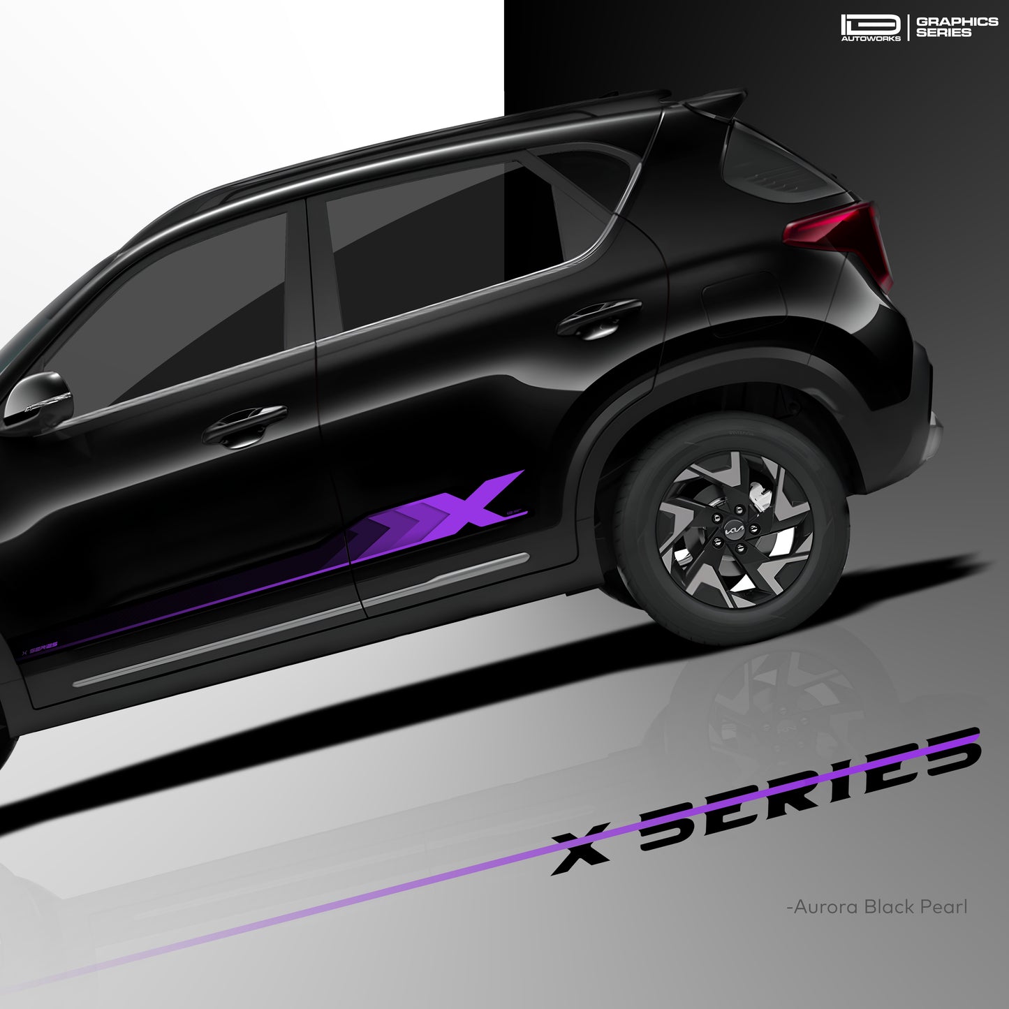 IDE GRAPHICS SERIES - X Series for Kia Sonet (Aurora Black Pearl)