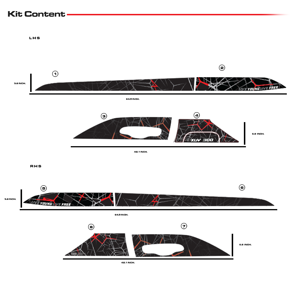 IDE GRAPHICS SERIES - Beatrix Edition for Mahindra  XUV 300 /2023-Present (Pearl White)