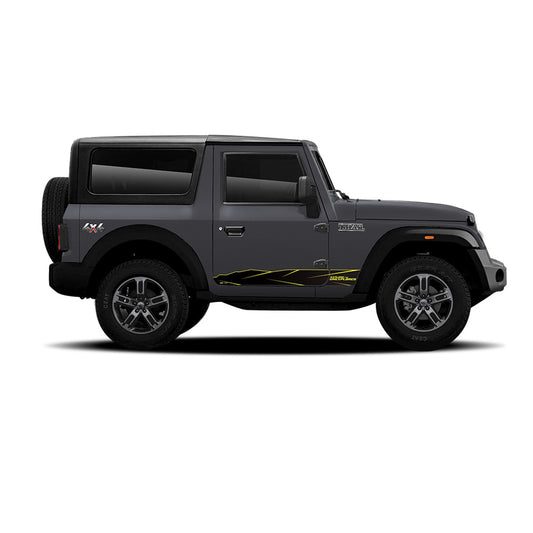 IDE Graphics Series - Urban Edition | Only Side Decals for Mahindra Thar / Deep Grey
