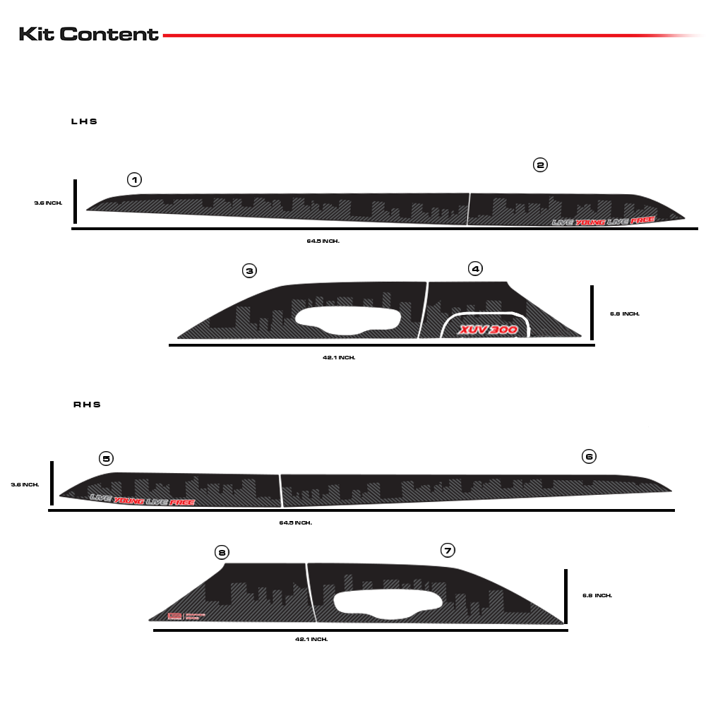 IDE GRAPHICS SERIES - Lifestyle Edition for Mahindra XUV 300 /2023-Present (Pearl White)