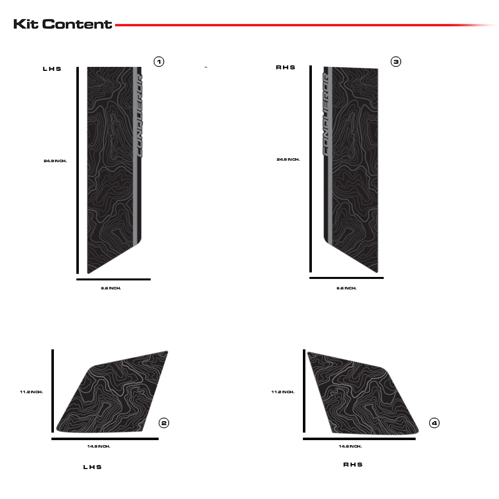 IDE GRAPHICS SERIES - Conqueror Edition for Mahindra  XUV 300 /2023-Present (Aquamarine)