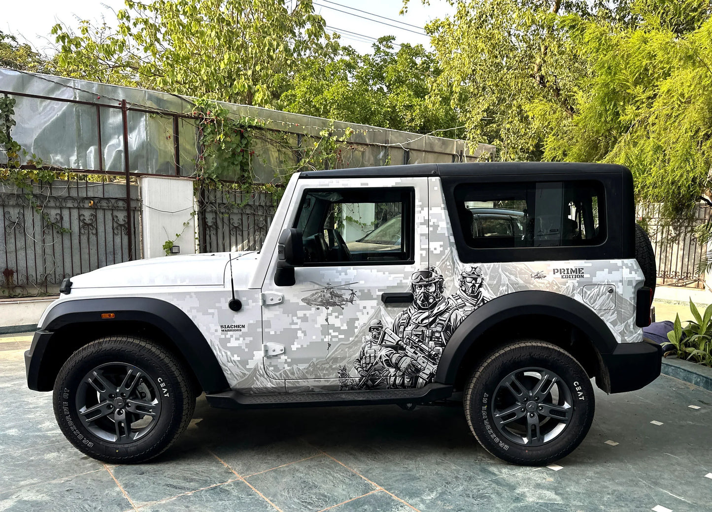 Warrior Edition Graphics for Mahindra Thar white