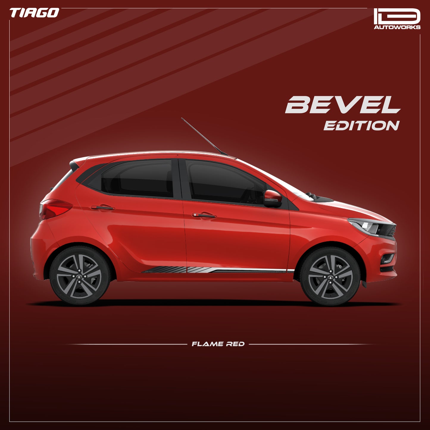 IDE GRAPHICS SERIES - Bevel Edition for Tata Tiago (Flame Red)