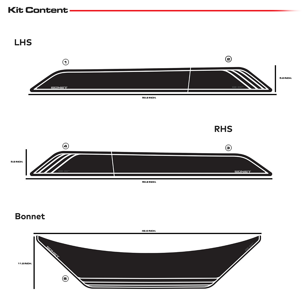 IDE GRAPHICS SERIES - Magnum Edition for KIA Sonet /2020-present (Intense Red)