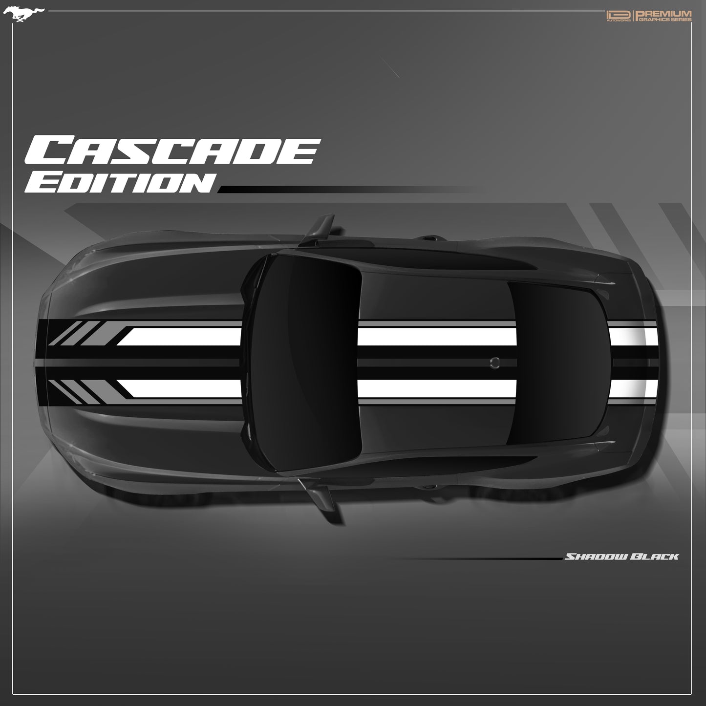 IDE PREMIUM GRAPHICS SERIES - Cascade Edition Top for Ford Mustang (Shadow Black)
