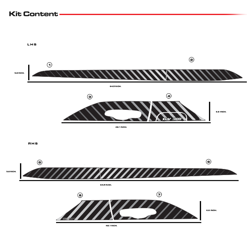 IDE GRAPHICS SERIES -  Energetic Edition for Mahindra XUV 300 /2023-Present  (Napoli Black)