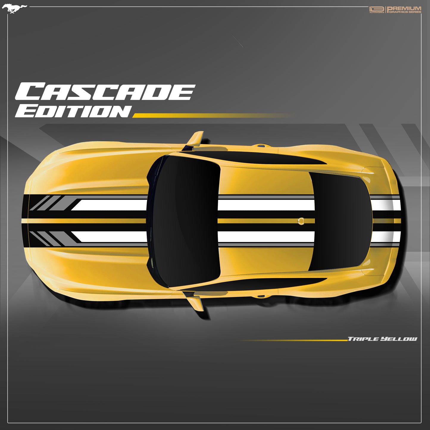 IDE PREMIUM GRAPHICS SERIES - Cascade Edition Top for Ford Mustang (Triple Yellow)