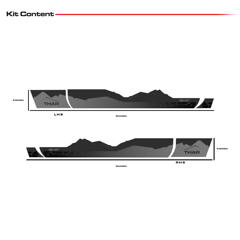 IDE GRAPHICS SERIES - Explorer Edition (Only Side decals*) for Mahindra THAR /2020-Present (Rage Red)