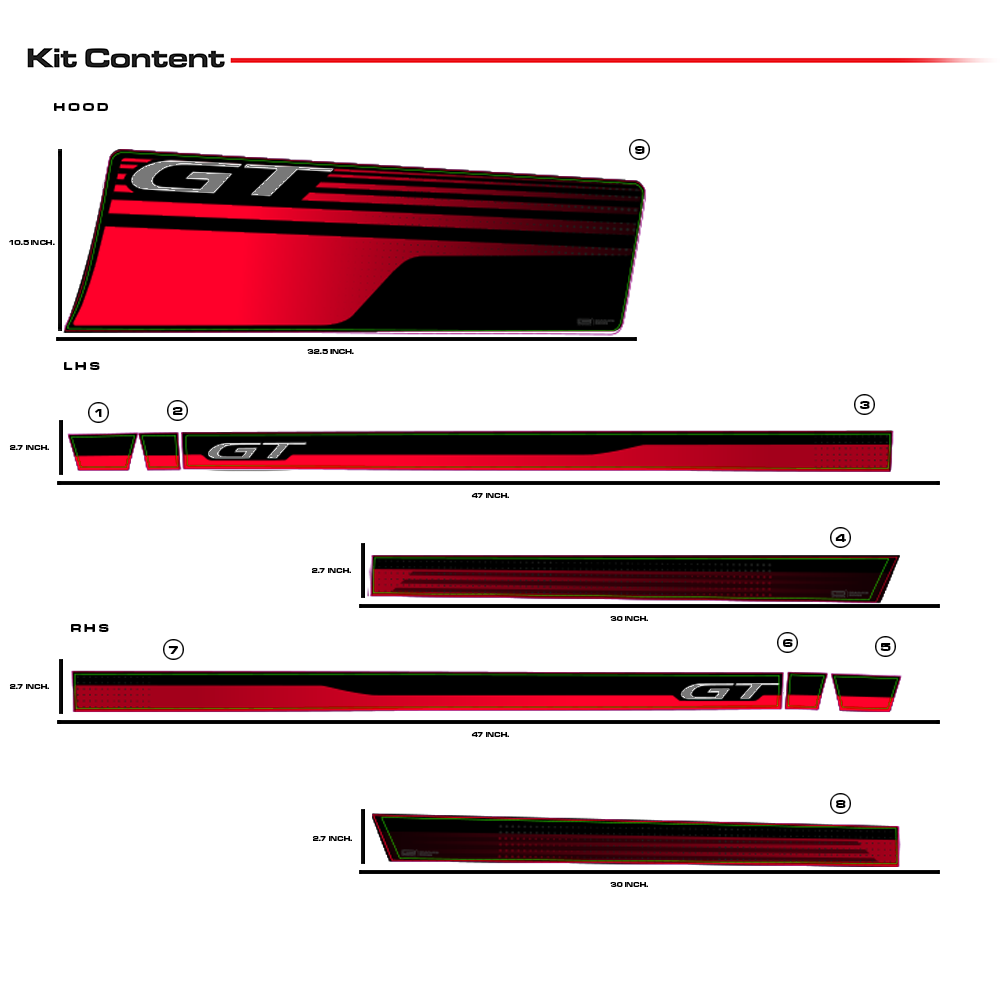 IDE GRAPHICS SERIES - GT Edition for Volkswagen Taigun (Candy White)