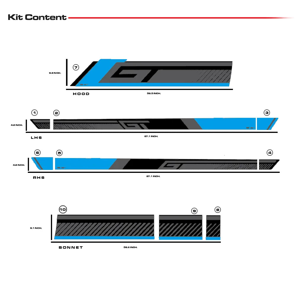 GT Edition Car Graphics Kit for VW Polo grey