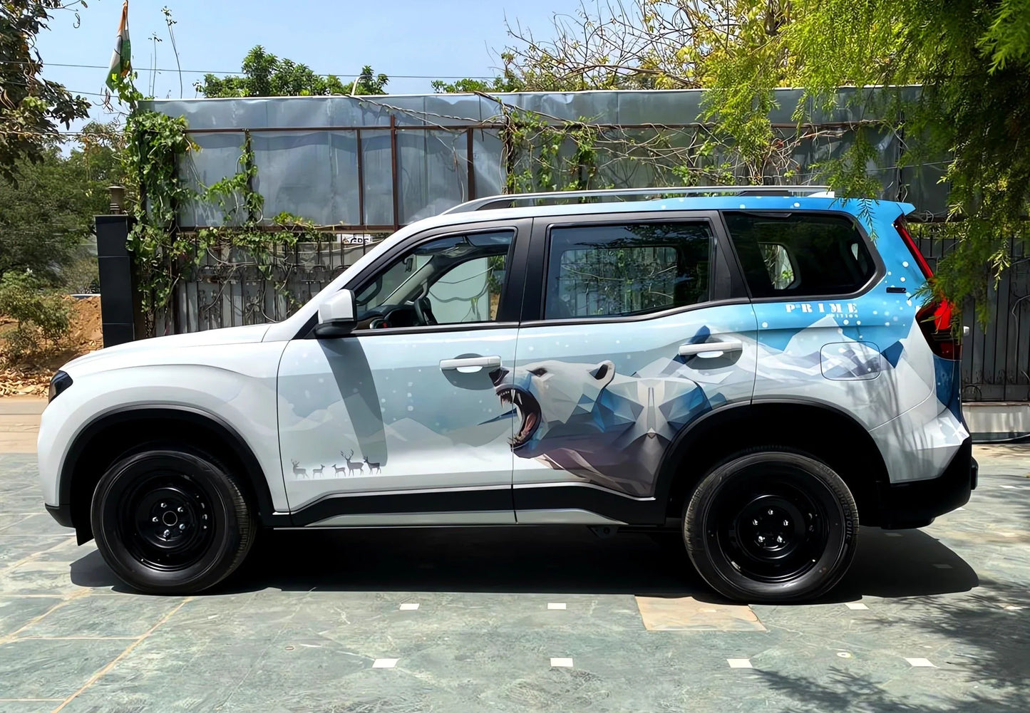 Bear Edition Graphics for Mahindra Scorpio N white