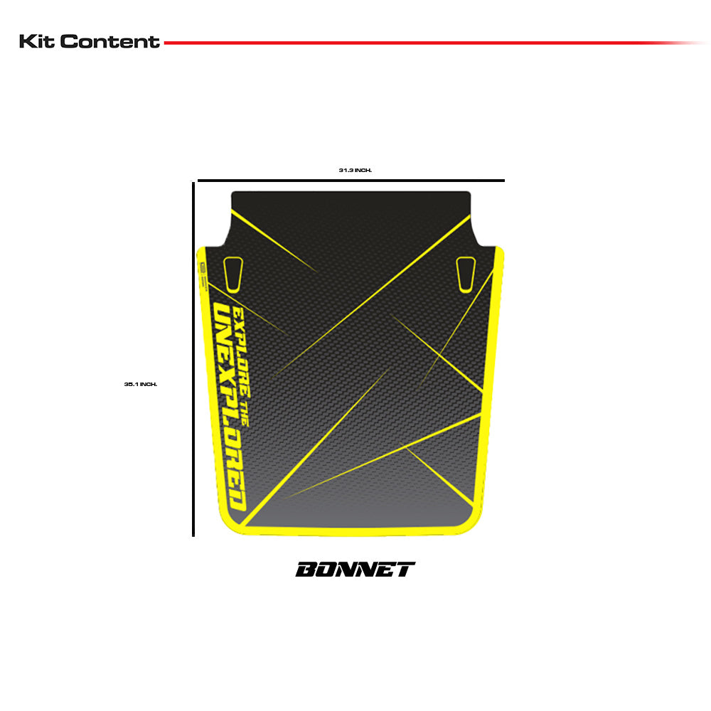 IDE Graphics Series - Urban Edition | Only Bonnet Decal for Mahindra Thar / Deep Grey