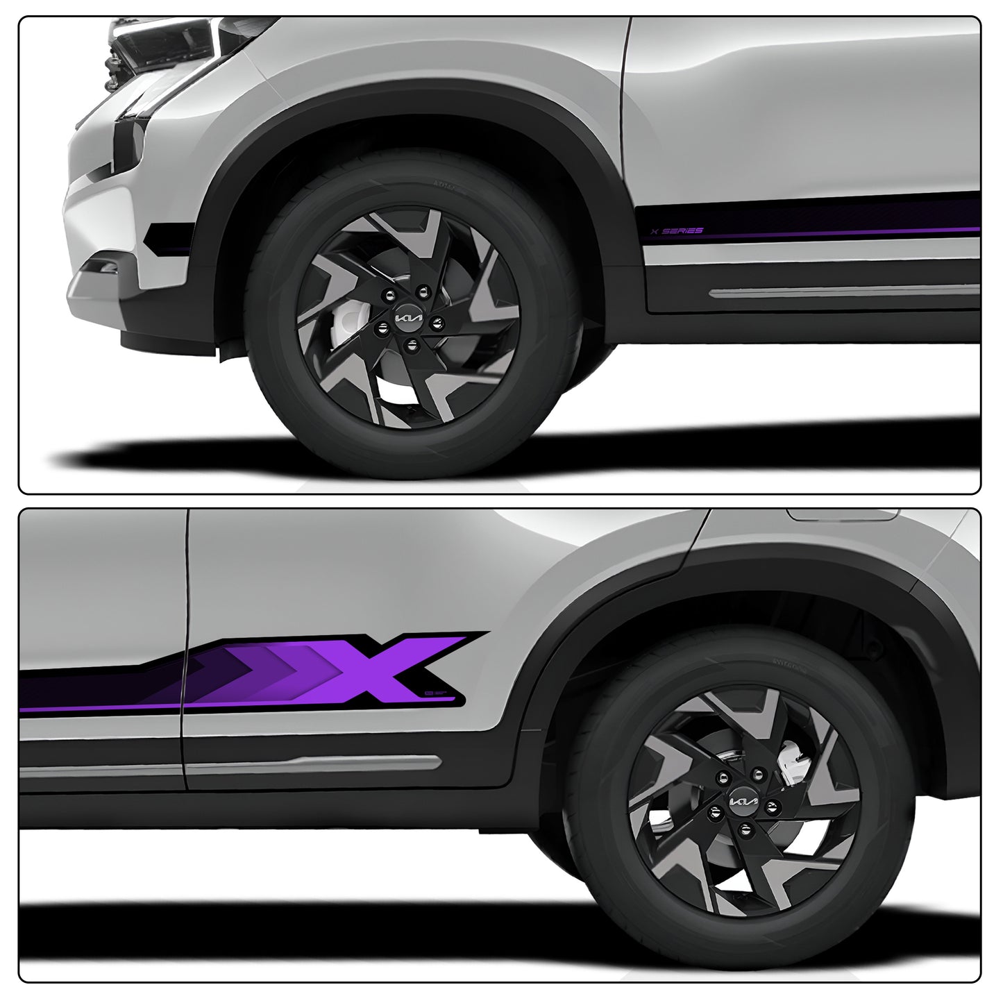 IDE GRAPHICS SERIES - X Series for Kia Sonet (Glacier White Pearl)
