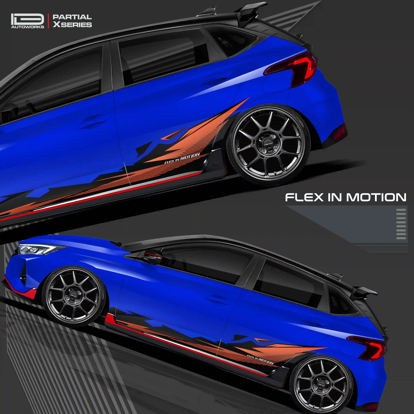 Flex in Motion Edition Graphics for Hyundai i20 blue