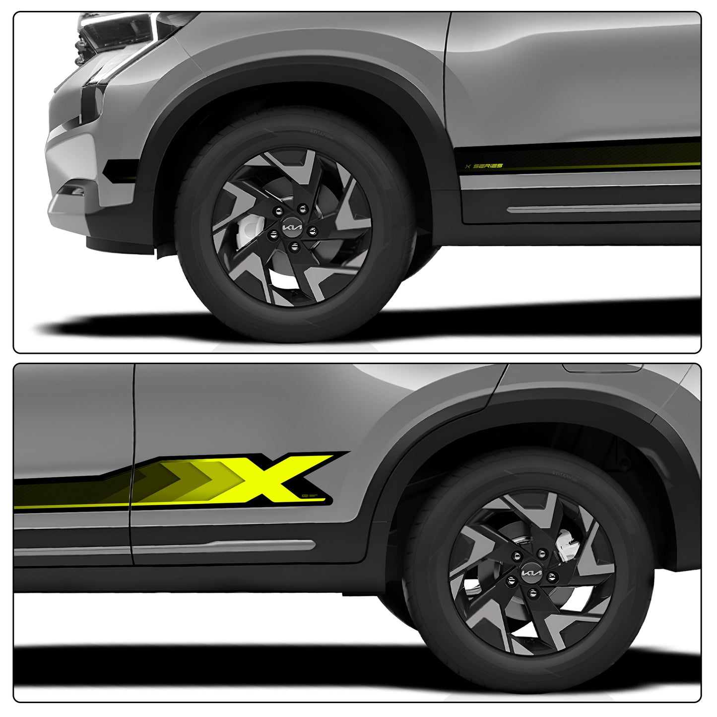 IDE GRAPHICS SERIES - X Series for Kia Sonet (Gravity Grey)