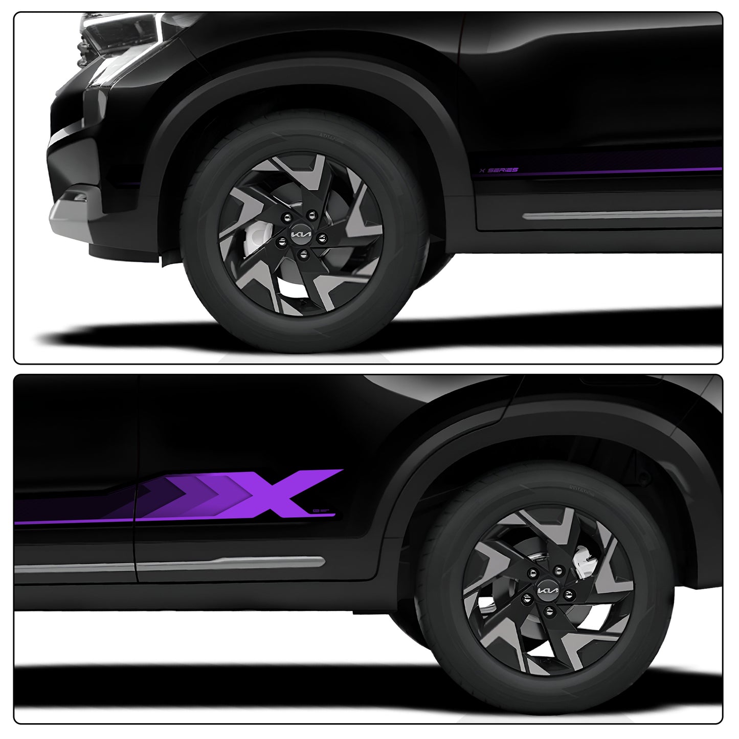 IDE GRAPHICS SERIES - X Series for Kia Sonet (Aurora Black Pearl)