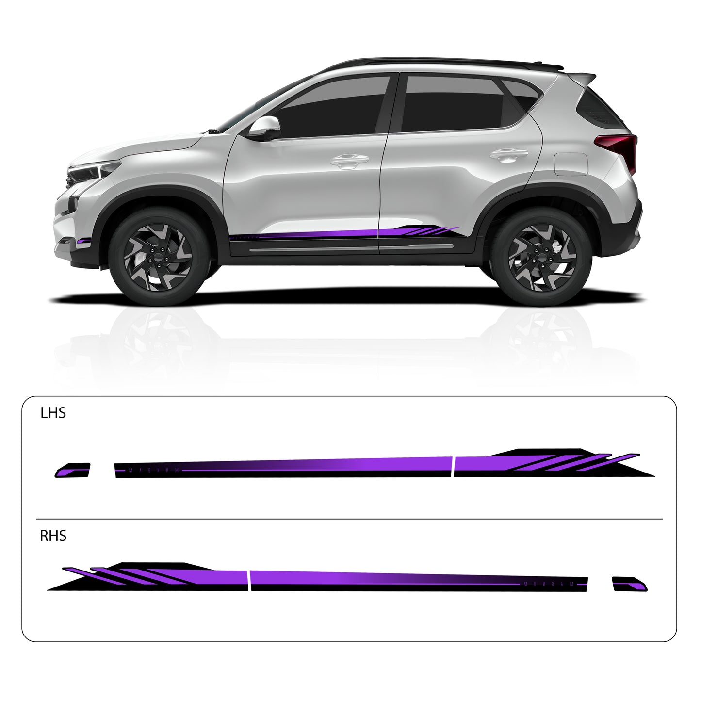 IDE GRAPHICS SERIES - Magnum Edition for Kia Sonet (Glacier Pearl White)