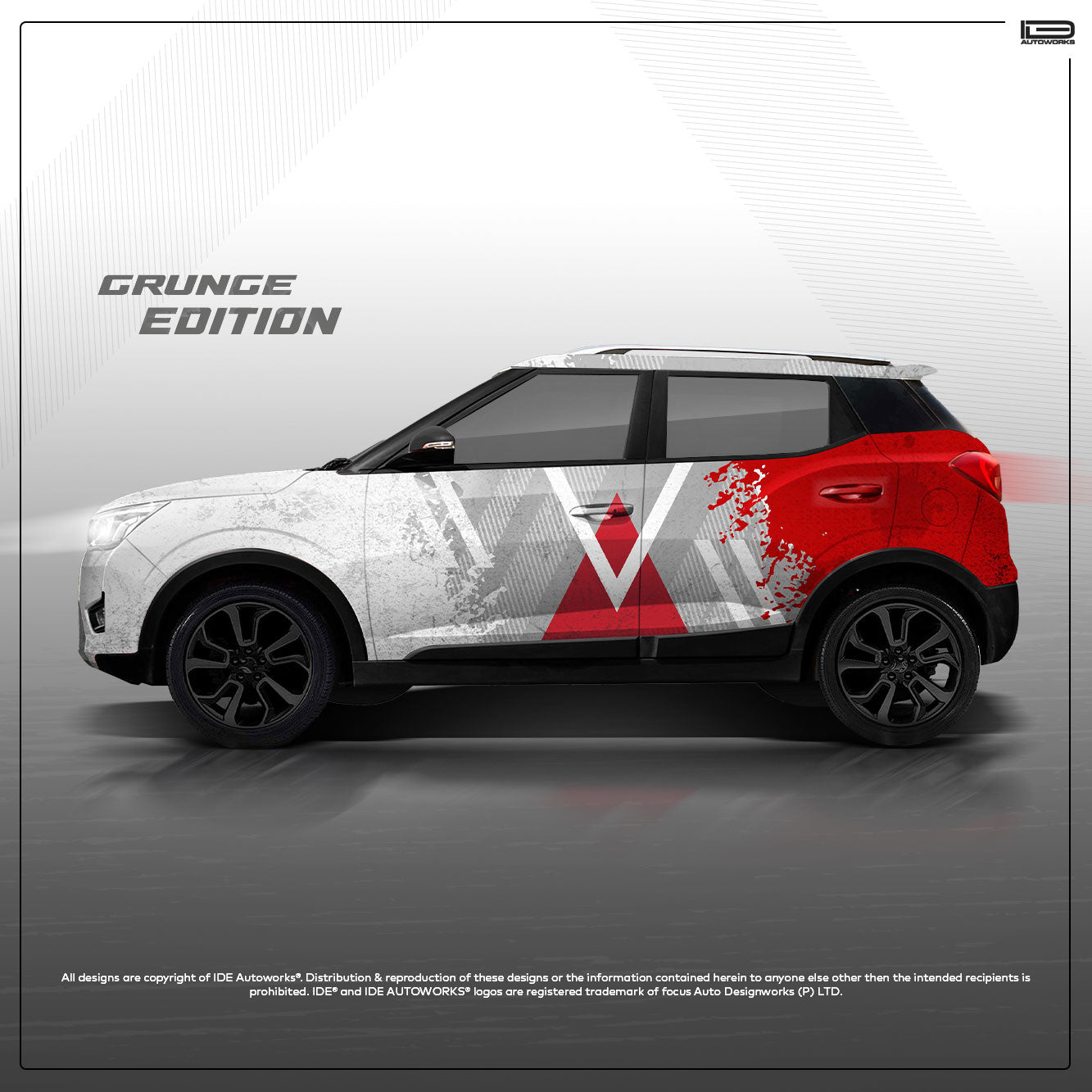 IDE ONE OFF EDITION - Grunge Edition for Mahindra XUV300 (Everest White)