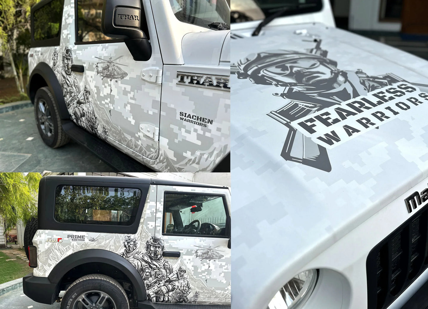Warrior Edition Graphics for Mahindra Thar white