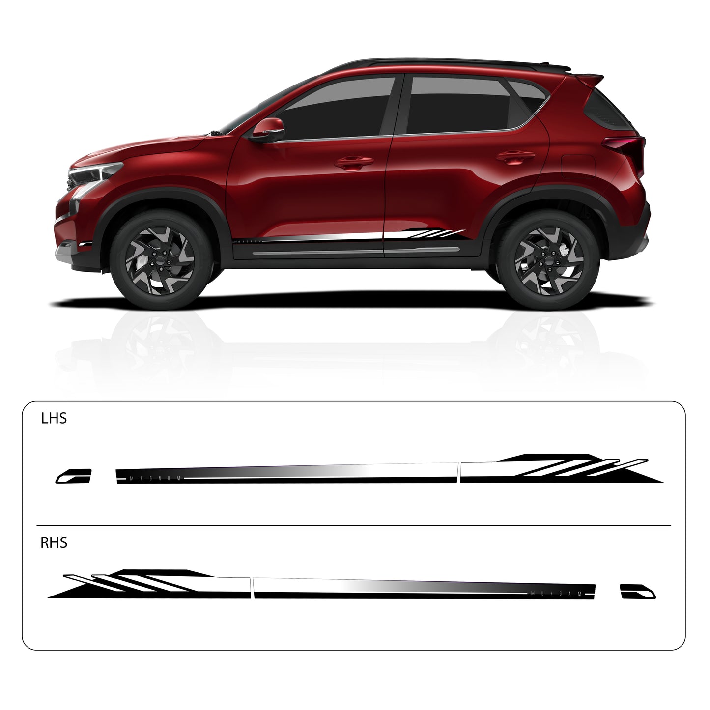 IDE GRAPHICS SERIES - Magnum Edition for Kia Sonet (Intense Red)