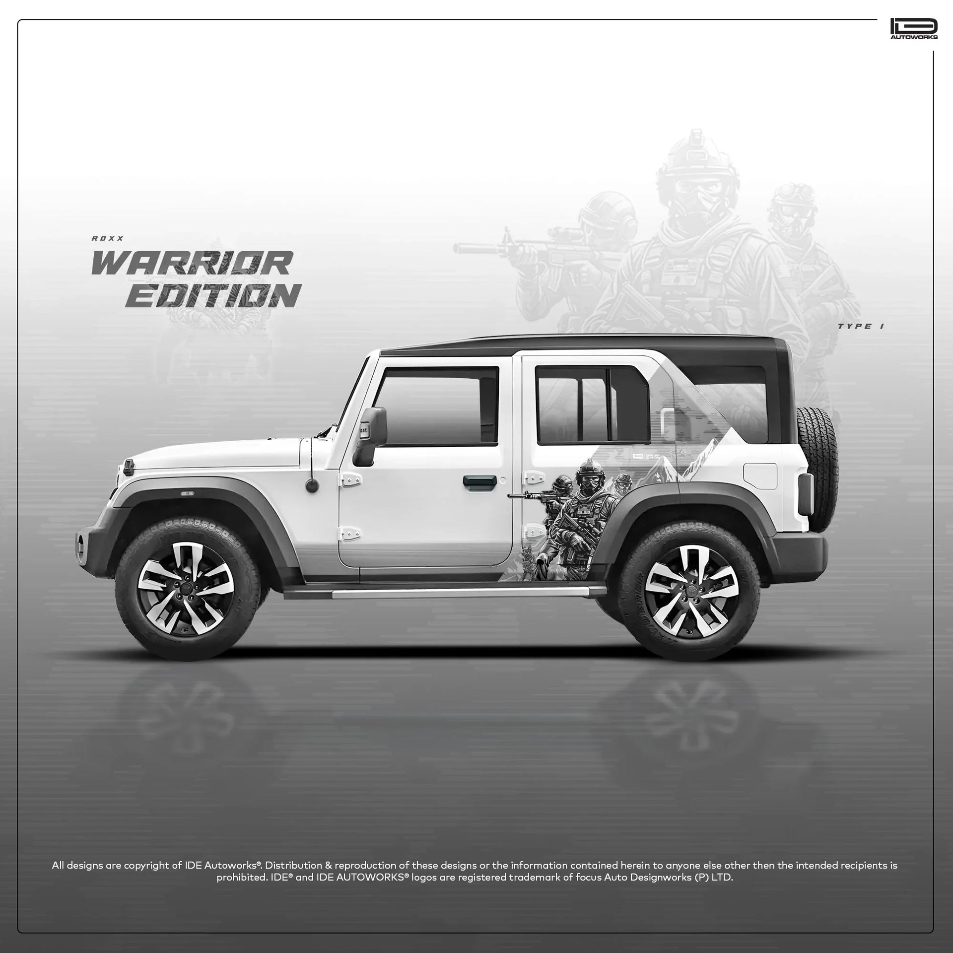 Magindara Graphics Warrior Edition Graphics for Mahindra Thar Roxx | IDE Graphics Series ...