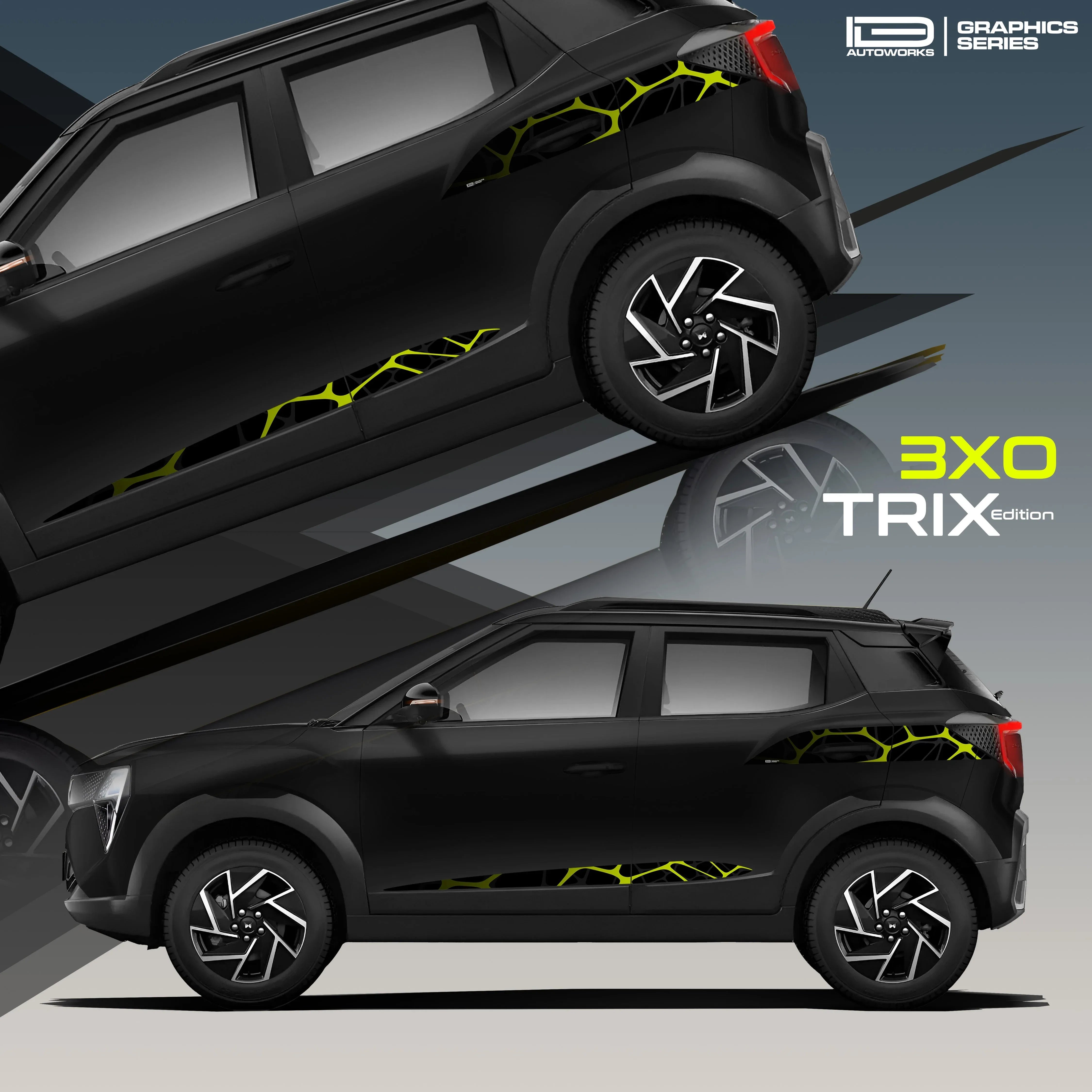 GINZO TRILITH 『Black Masquerade 』 TRIX Edition Graphics for Mahindra 3XO | IDE Graphics Series