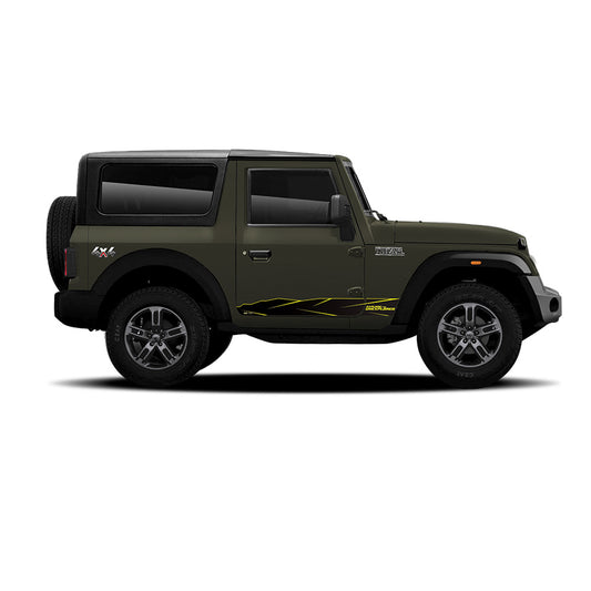 IDE Graphics Series - Urban Edition | Only Side Decals for Mahindra Thar / Rocky Beige