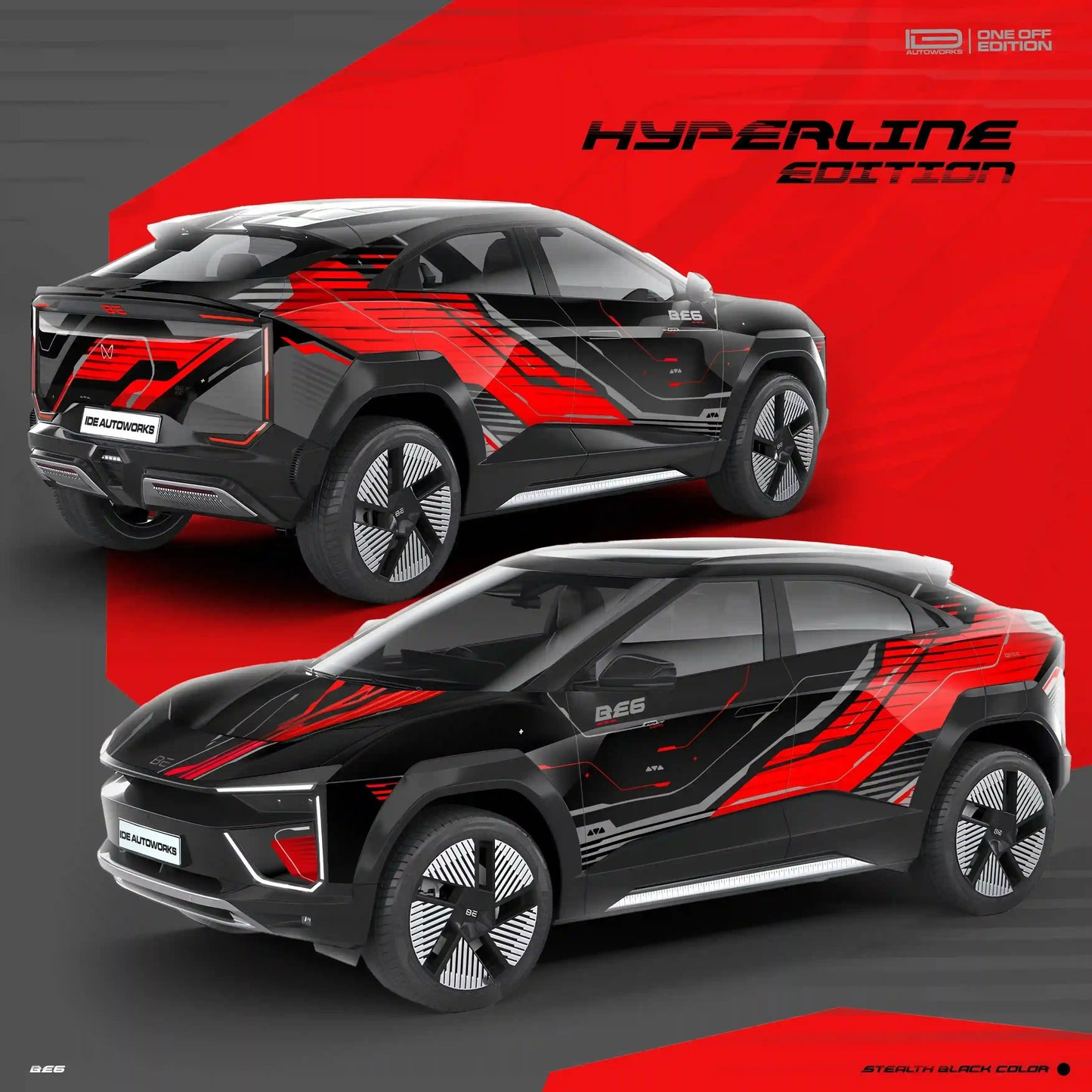 Hyperline Edition Graphics for Mahindra BE6 white