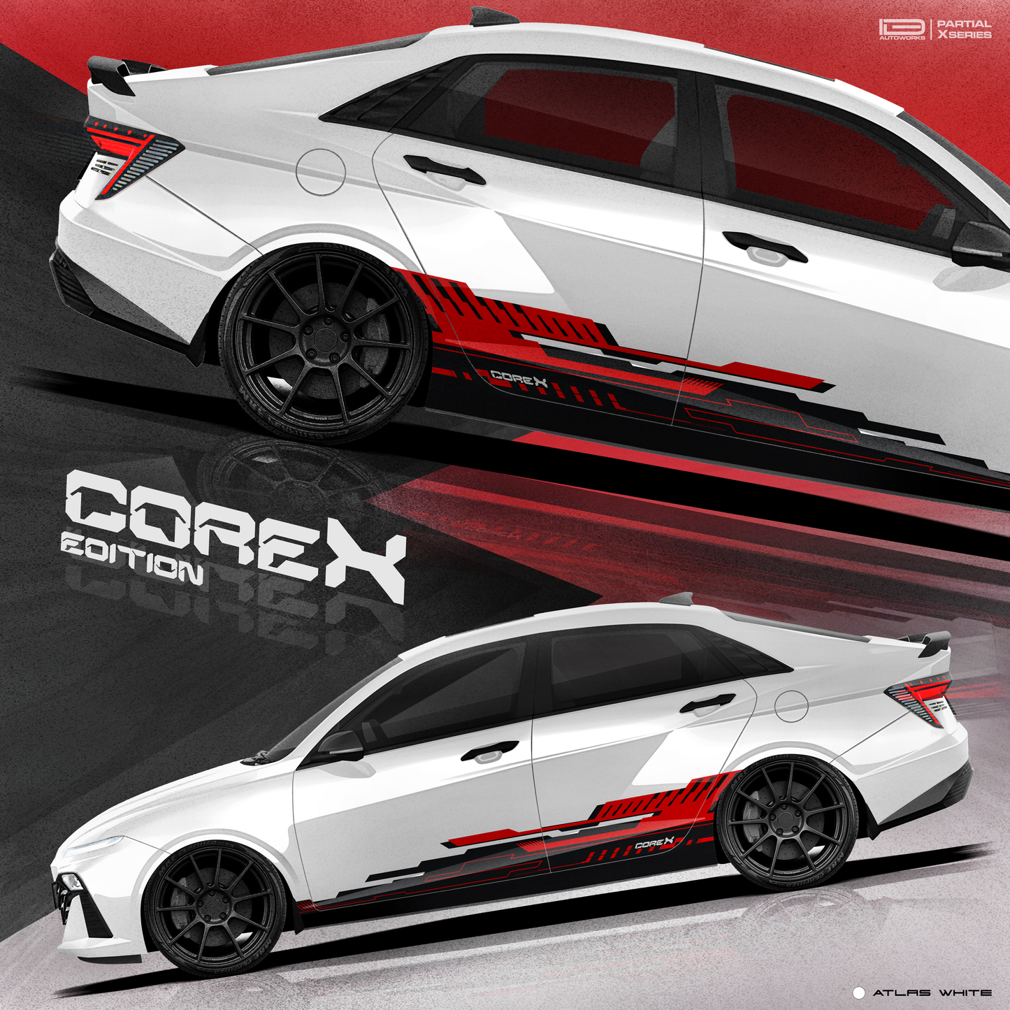 Hyundai Verna Vinyl Graphics - Partial X Series CoreX Edition
