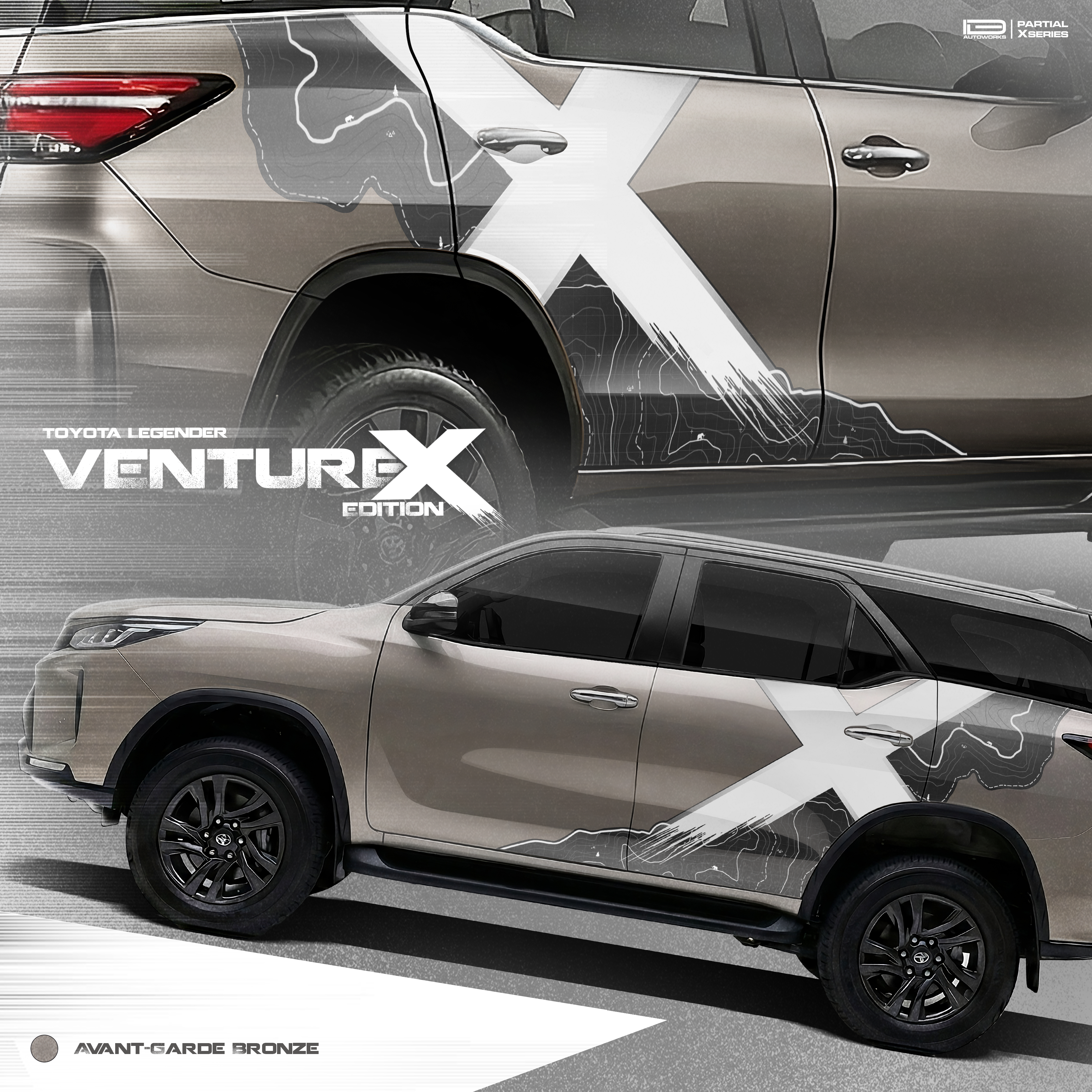 VentureX Edition Graphics for Toyota Fortuner | IDE Graphics