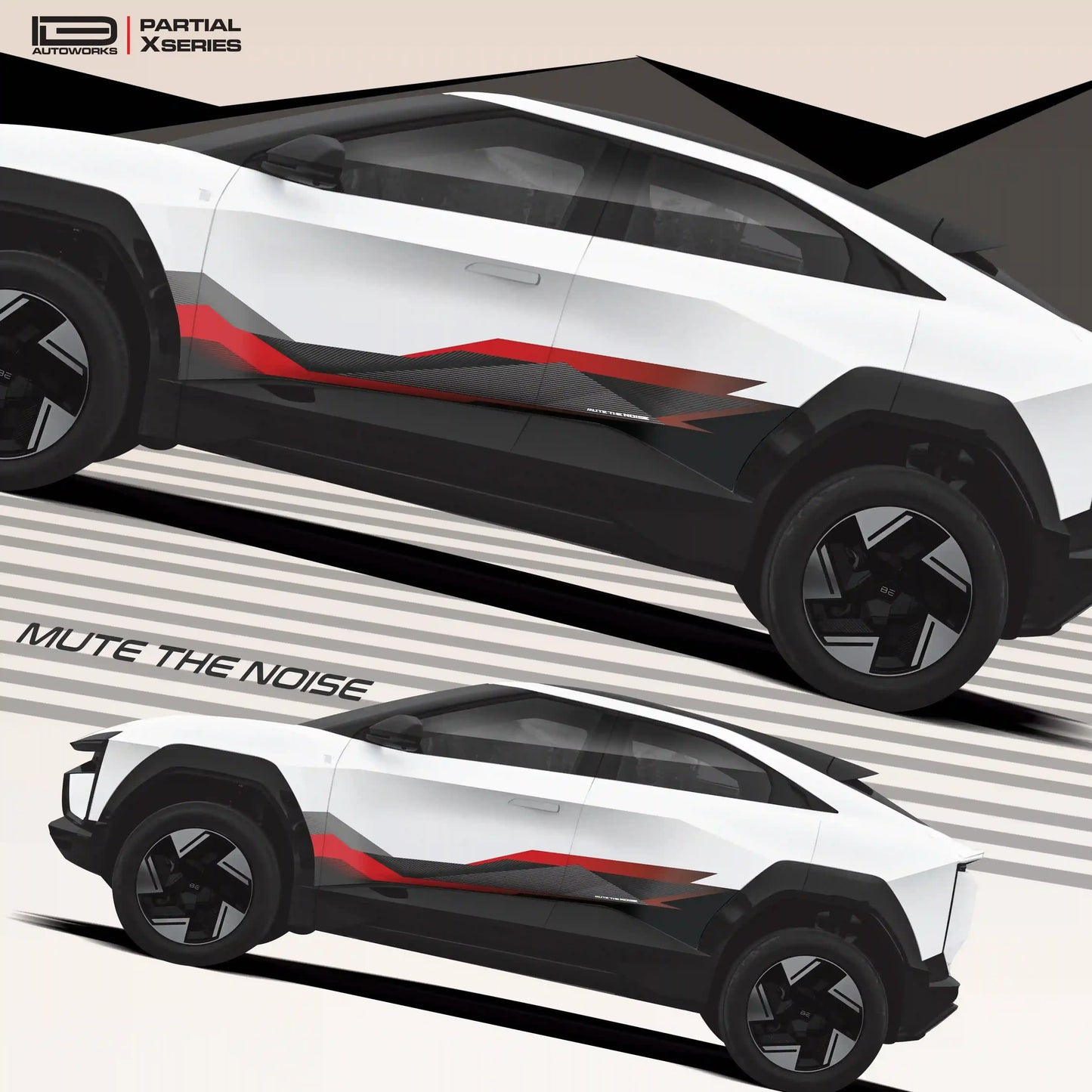 Mute The Noise Edition Graphics for Mahindra BE6 black