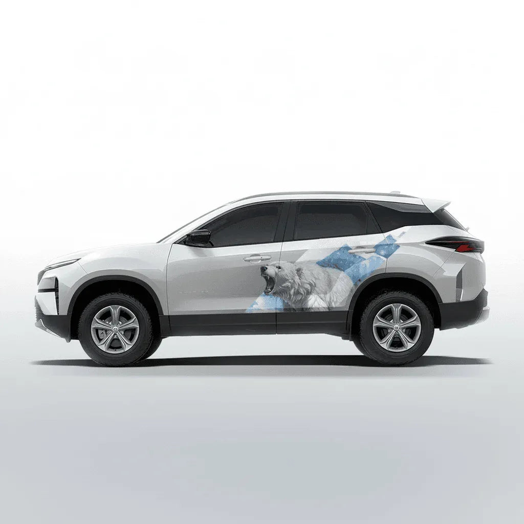 Bear Edition Graphics for Tata Harrier white
