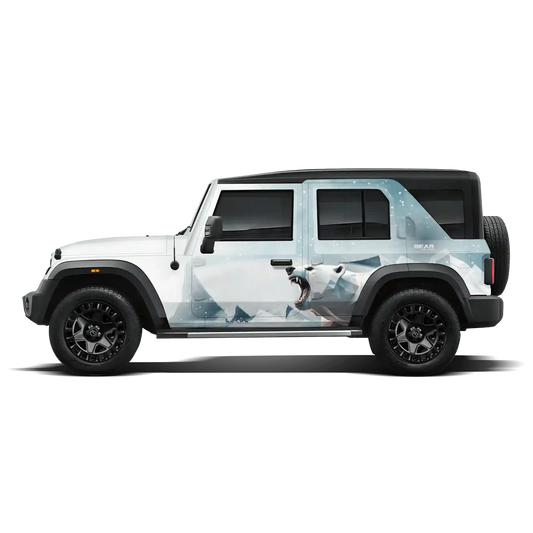 Polar Bear Edition Graphics for Mahindra Thar Roxx white