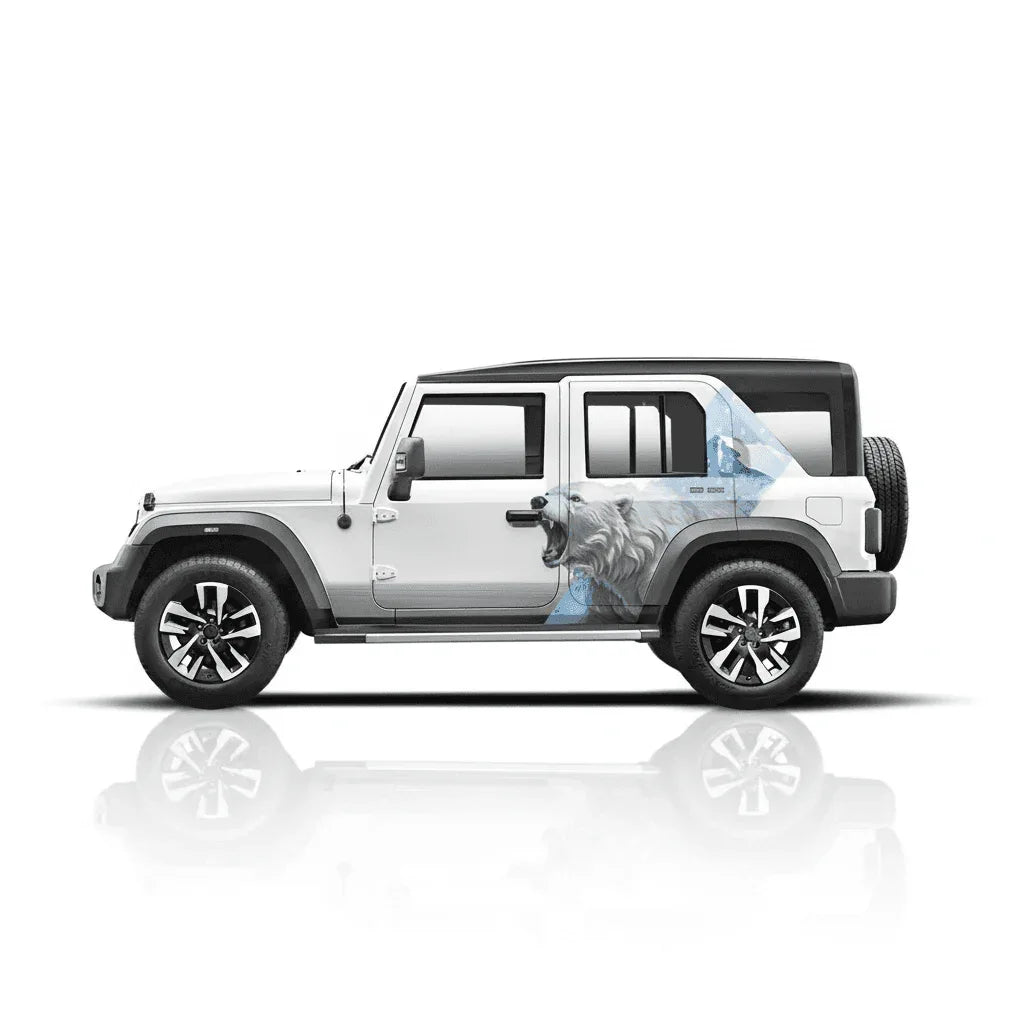 Bear Edition Graphics for Mahindra Thar Roxx white