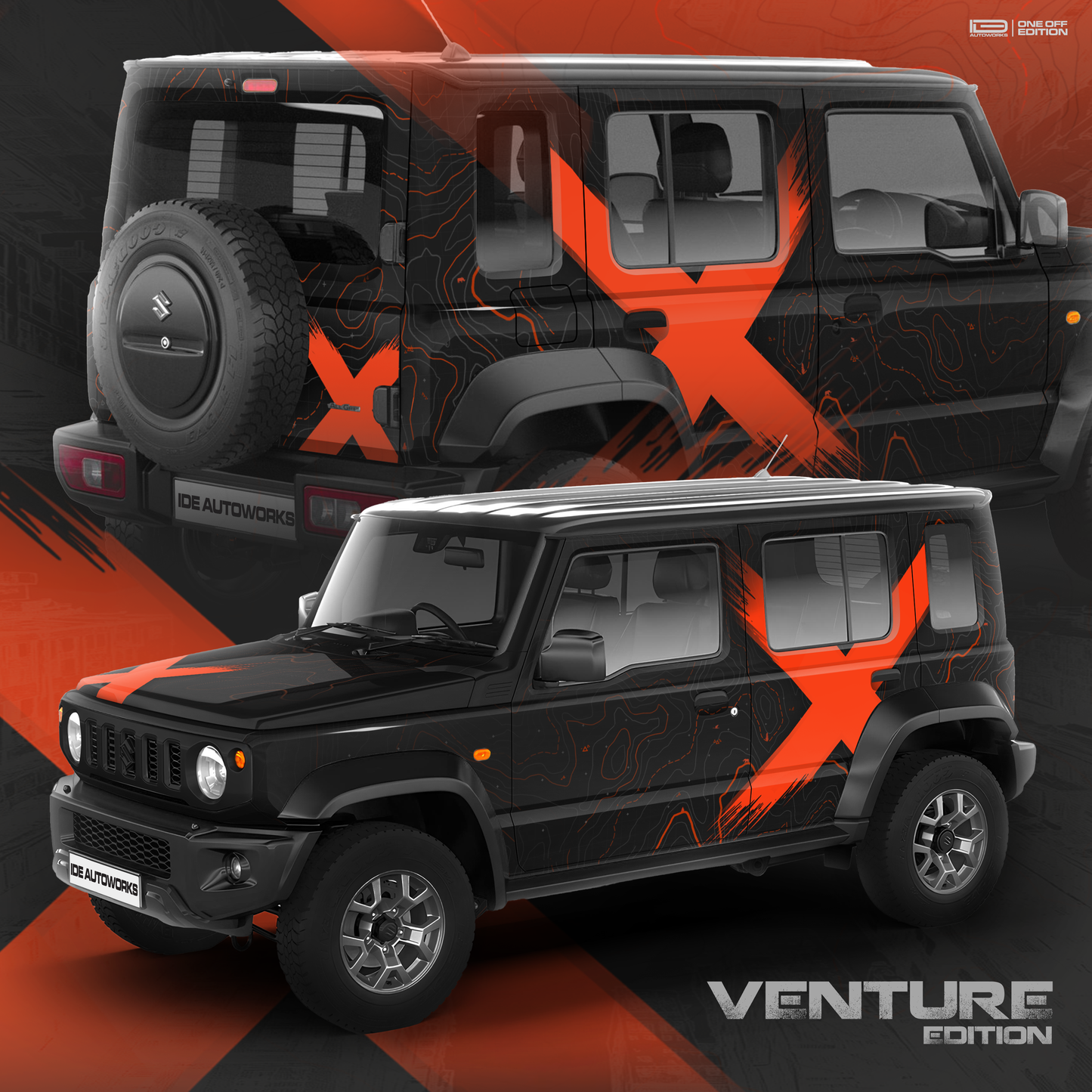 VentureX Edition Graphics for Maruti Suzuki Jimny black