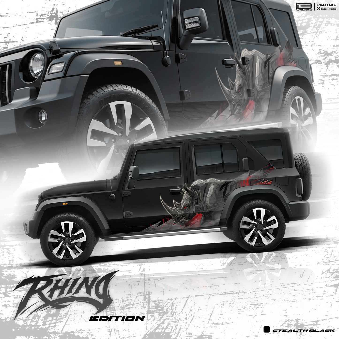Rhino Edition Graphics for Mahindra Roxx  IDE Partial X Series