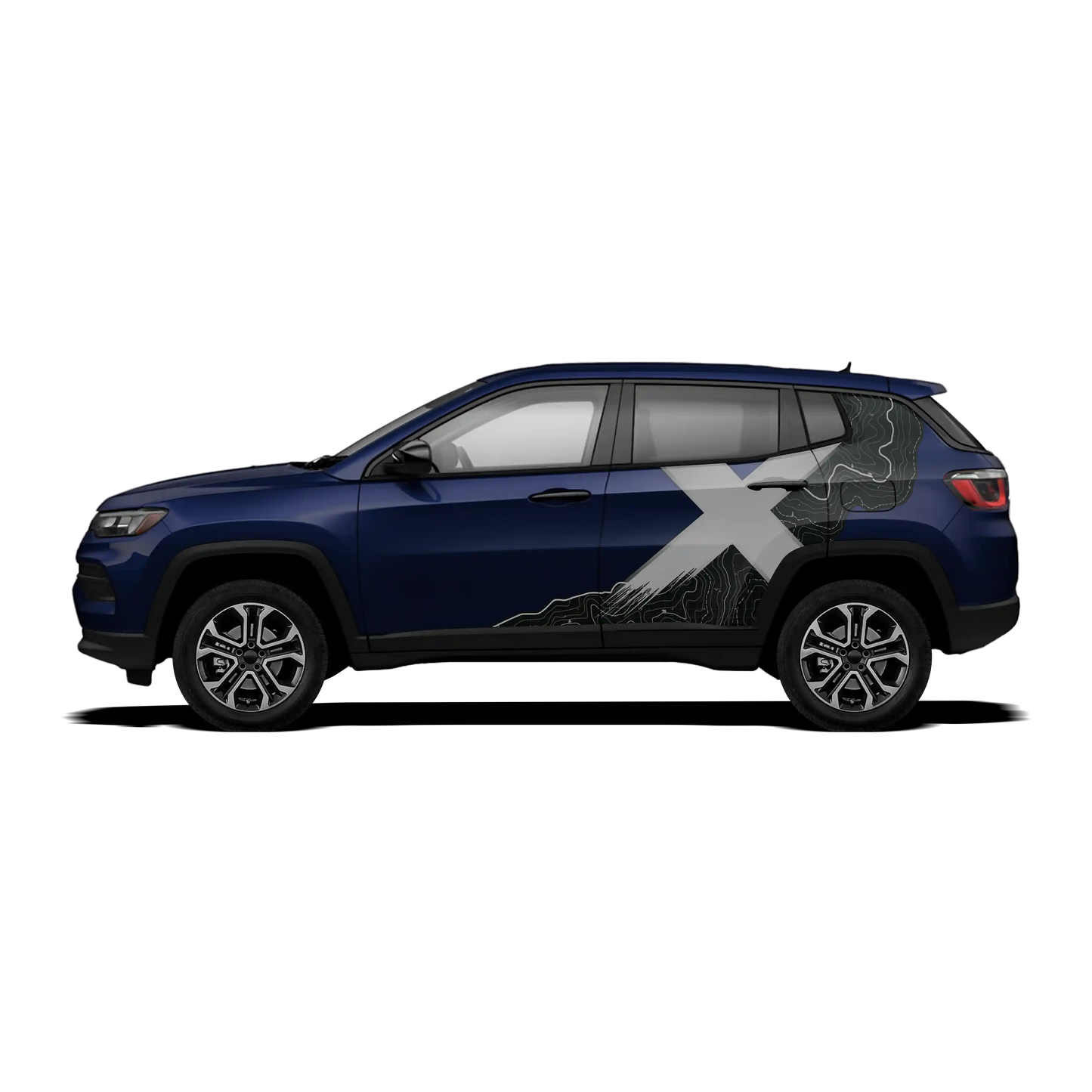 Venture X Edition IDE Partial X Series graphics for the Jeep Compass blue