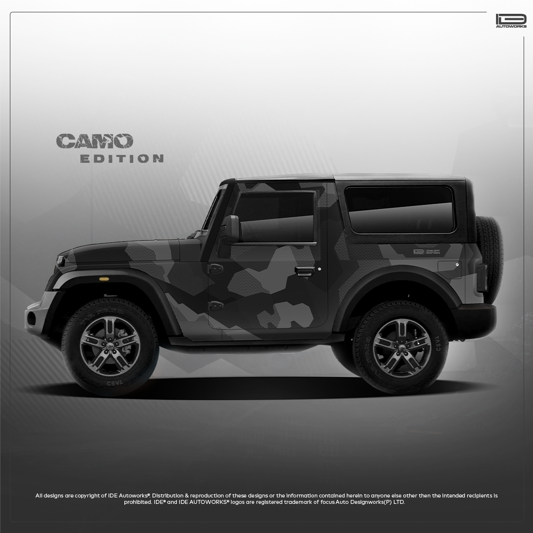 IDE ONE OFF EDITION - Camo Edition for Mahindra Thar (Napoli Black)